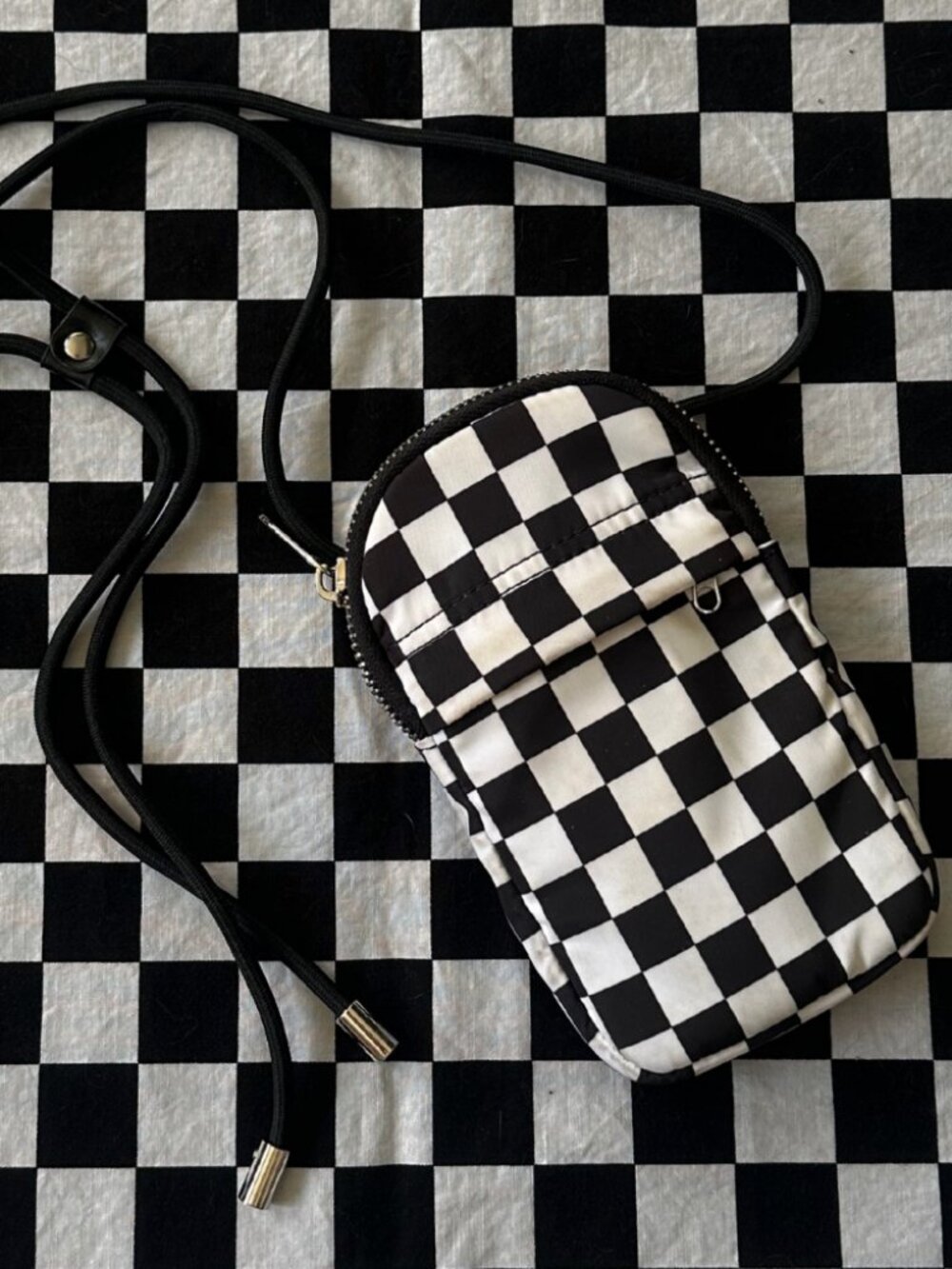 Checkered Cross Body Phone Bag